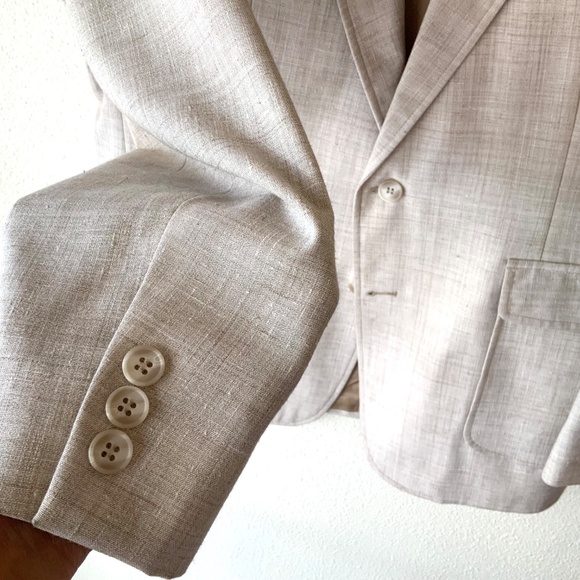VINTAGE! LIKE NEW! Reed St James Mens Linen Blend Blazer - Picture 4 of 12